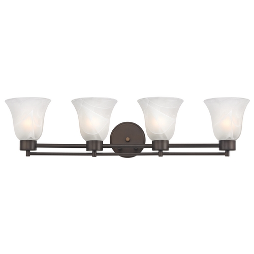 Design Classics Lighting Modern Bathroom Light with Alabaster Glass - Four Lights 704-220 GL9222-ALB