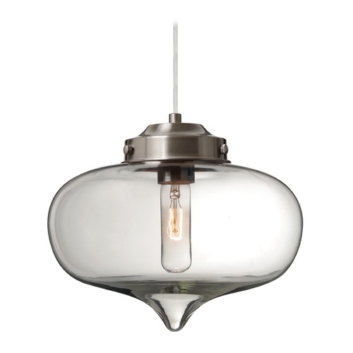 Besa Lighting Mira Satin Nickel Pendant Light with Oblong Shade