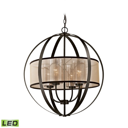 Elk Lighting Mercury Glass LED Pendant Light Oil Rubbed Bronze Elk Lighting 57029/4-LED