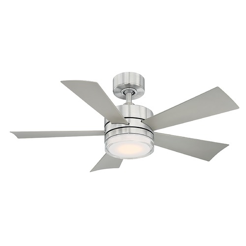 Modern Forms by WAC Lighting Wynd 42-Inch LED Smart Outdoor Fan in Stainless Steel 3000K by Modern Forms FR-W1801-42L-SS