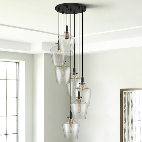 Quoizel Lighting June Earth Black Multi-Light Pendant by Quoizel Lighting JUN2707EK