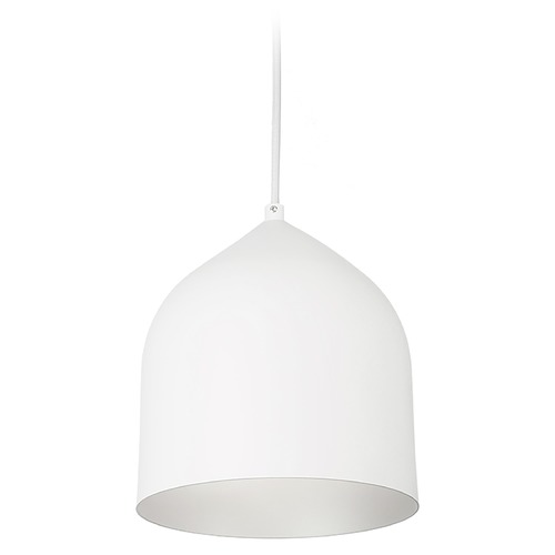 Kuzco Lighting Helena White with Silver Mini Pendant by Kuzco Lighting 49108-WH/SV