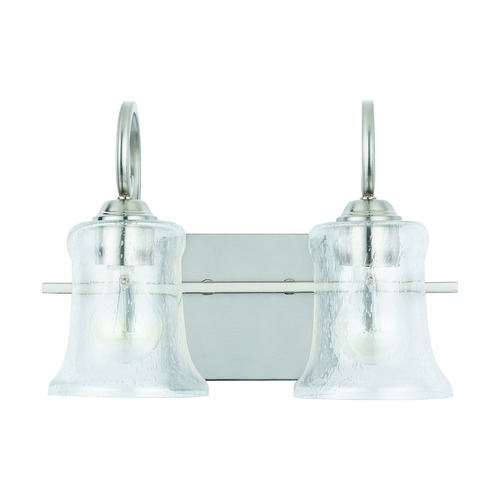 HomePlace by Capital Lighting HomePlace Cameron Brushed Nickel 2-Light Bathroom Light with Clear Seeded Glass 139521BN-501