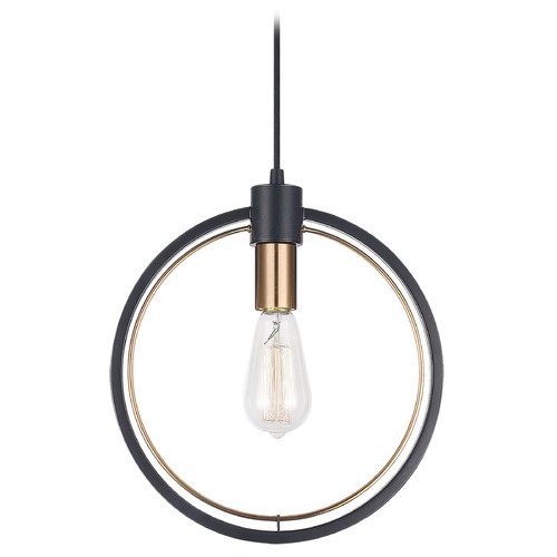 Matteo Lighting Odyssey Black & Aged Gold Pendant by Matteo Lighting C78601BK