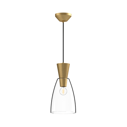 Alora Lighting Alora Lighting Arlo Brushed Gold Mini-Pendant Light with Bowl / Dome Shade PD534007BGCL