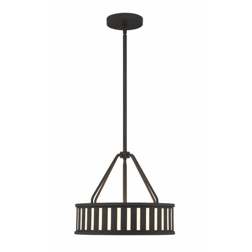 Crystorama Lighting Kendal 15.50-Inch Pendant in Black Forged by Crystorama Lighting KEN-8303-BF