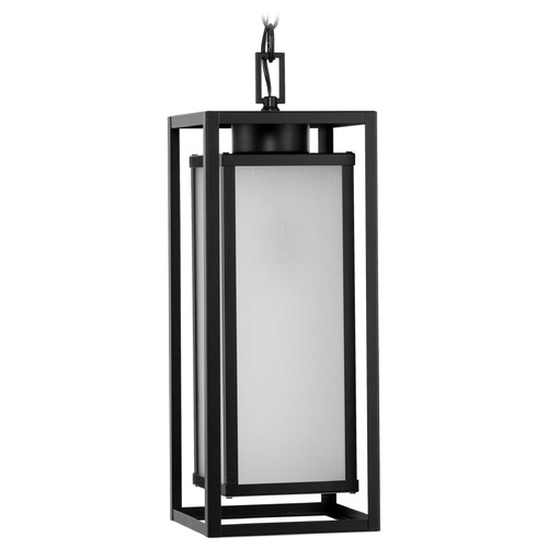 1-Light Outdoor Hanging Lantern from the Unison Collection in Matte Black Finish