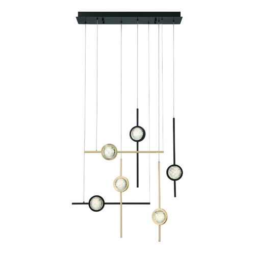Barletta 6-Light LED Linear Chandelier in Gold & Black by Eurofase