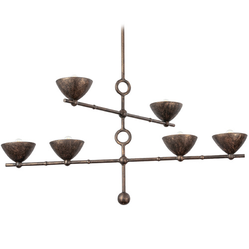 Troy Lighting Vishal Black Patina Gold LED Chandelier