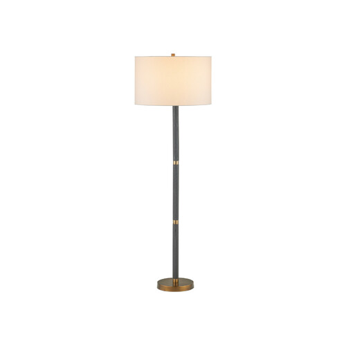 Gavin Floor Lamp in Matte Black & Brass by Currey & Company Lighting