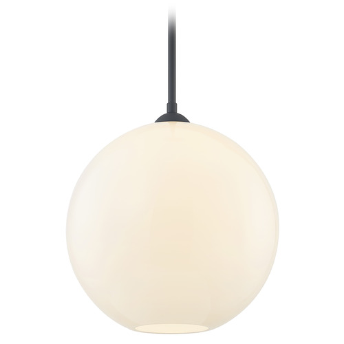 Design Classics Lighting Gala Fuse Pendant in Matte Black with Milk Glass by Design Classics 581-07 GL1790-MILK