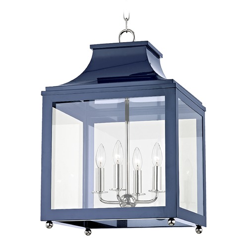 Leigh Polished Nickel & Navy Pendant by Mitzi by Hudson Valley