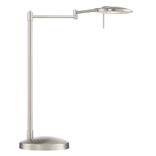 Arnsberg Dessau Turbo Satin Nickel LED Swing Arm Lamp with Bowl / Dome Shade
