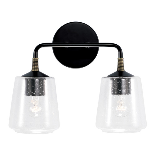 Capital Lighting Amara 14-Inch Vanity Light in Matte Black & Brass by Capital Lighting 145621KB-530