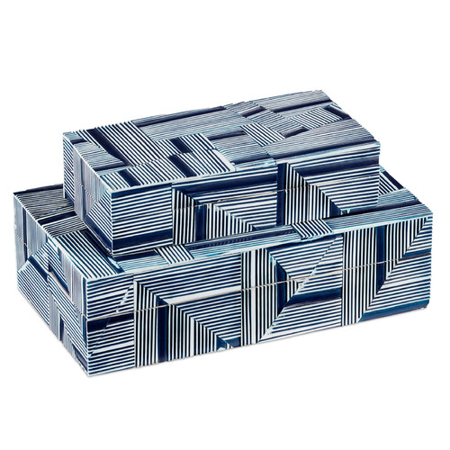 Currey and Company Lighting Currey and Company Cade Blue & White Box 1200-0512