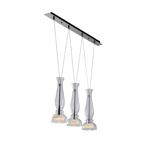 PLC Lighting Modern Multi-Light Pendant Light with Clear Glass and 3-Lights 67003 PC