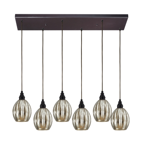 Elk Lighting Multi-Light Pendant Light with Mercury Glass and 6-Lights 46007/6RC