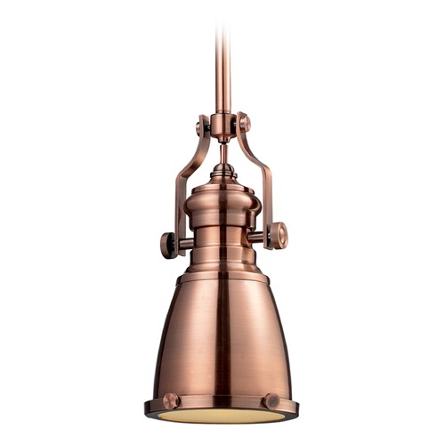 Elk Lighting Elk Lighting Chadwick Antique Copper LED Mini-Pendant Light with Bowl / Dome Shade 66149-1-LED