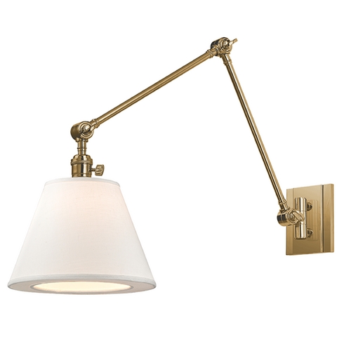Hillsdale Aged Brass Swing Arm Lamp by Hudson Valley Lighting