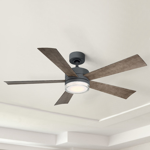 Modern Forms by WAC Lighting Wynd 52-Inch LED Smart Outdoor Fan in Graphite 3000K by Modern Forms FR-W1801-52L-GH/WG