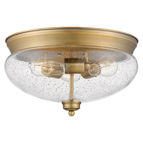 Z-Lite Amon Heritage Brass Flush Mount by Z-Lite 722F3-HBR