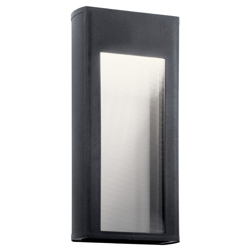 Kichler Lighting Ryo Textured Black Medium LED Outdoor Wall Light with Clear Glass 3000K 50LM 49362BKTLED