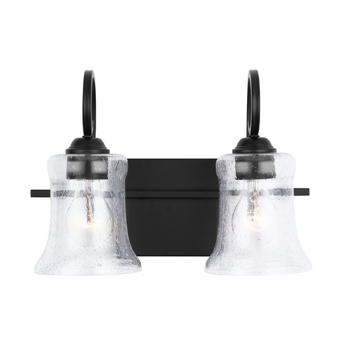 HomePlace by Capital Lighting HomePlace Cameron Matte Black 2-Light Bathroom Light with Clear Seeded Glass 139521MB-501
