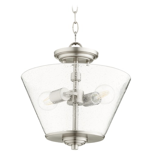 Quorum Lighting Dunbar Satin Nickel Pendant with Empire Shade by Quorum Lighting 3609-13-65