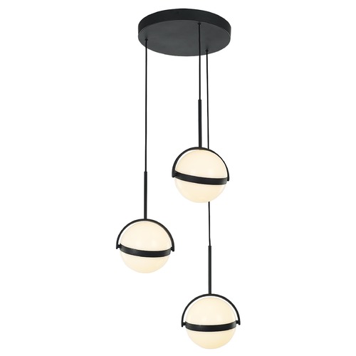 Globo 16.25-Inch Matte Black LED Multi-Light Pendant by Alora Lighting