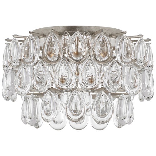 Visual Comfort Signature Collection Aerin Liscia Small Flush Mount in Silver Leaf by Visual Comfort Signature ARN4170BSLCG