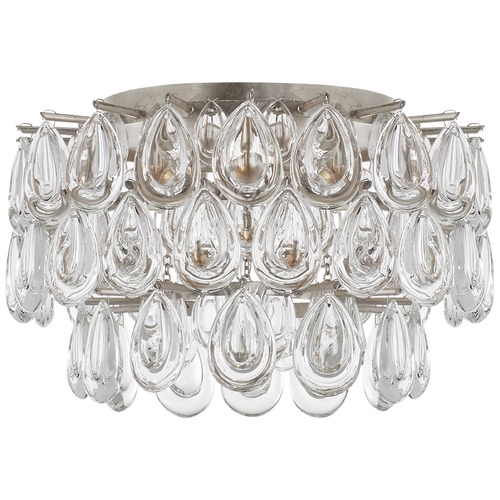 Aerin Liscia Small Flush Mount in Silver Leaf by Visual Comfort Signature