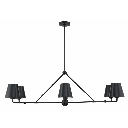 Xavier 6-Light Linear Chandelier in Matte Black by Crystorama Lighting