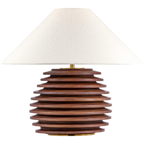 Visual Comfort Signature Collection Visual Comfort Signature Collection Crenelle Burnished Birch LED Table Lamp with Coolie Shade KW3715BNO-L