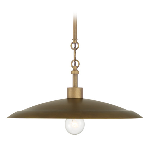 Minka Lavery York Natural Brass Pendant Light with Bowl / Dome Shade