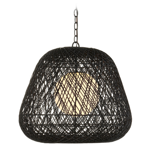 Currey and Company Osbert Black & Satin Black Pendant Light with Globe Shade