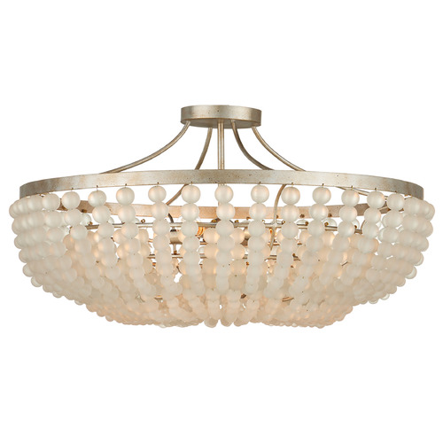 Currey and Company Chanteuse Silver Granello Semi-Flushmount Light