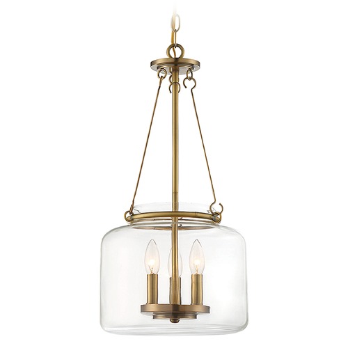 Akron Warm Brass Pendant by Savoy House