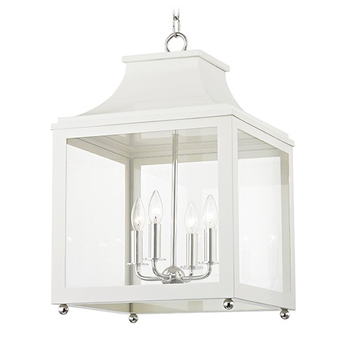 Leigh Polished Nickel & White Pendant by Mitzi by Hudson Valley