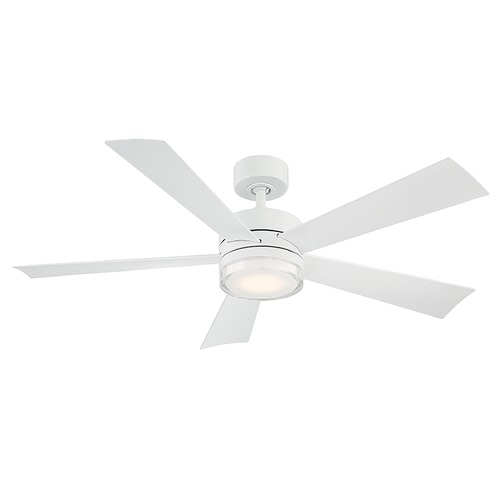 Modern Forms by WAC Lighting Wynd 52-Inch LED Smart Outdoor Fan in Matte White 3000K by Modern Forms FR-W1801-52L-MW