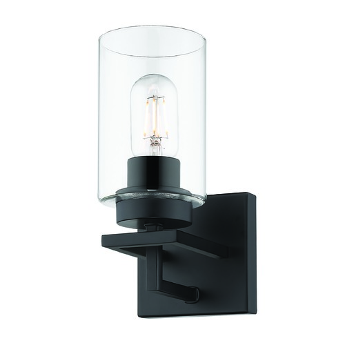 Golden Lighting Tribeca Black Sconce by Golden Lighting 6070-BA1BLK-BLK