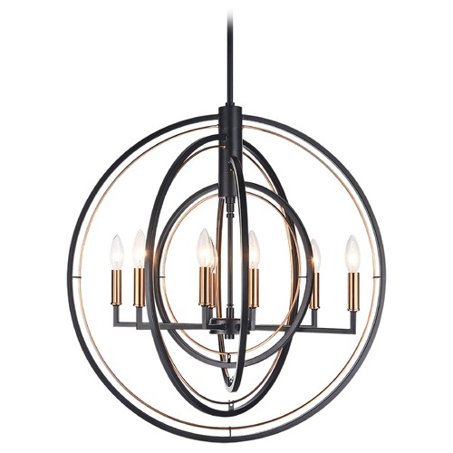 Matteo Lighting Odyssey Black & Aged Gold Pendant by Matteo Lighting C78608BK