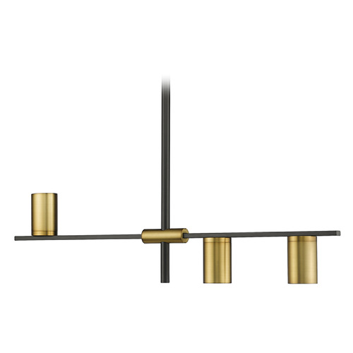 Z-Lite Calumet Matte Black & Olde Brass Linear Light by Z-Lite 814-3L-MB-OBR