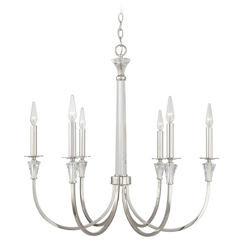 HomePlace by Capital Lighting Laurent 30-Inch Chandelier in Polished Nickel by HomePlace by Capital Lighting 441861PN