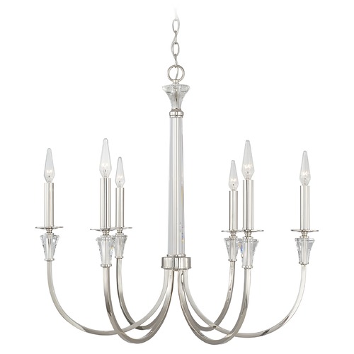 Laurent 30-Inch Chandelier in Polished Nickel by HomePlace by Capital Lighting