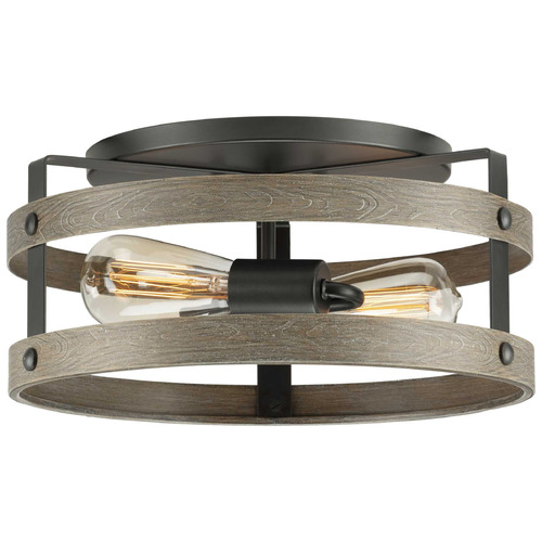 Progress Lighting Progress Lighting Gulliver Graphite & Weathered Gray Flushmount Light P350169-143