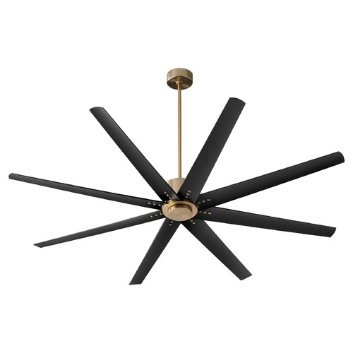 Fleet 72-Inch Damp Ceiling Fan in Brass & Black by Oxygen Lighting