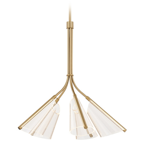 Mulberry Brushed Gold LED Chandelier by Kuzco Lighting