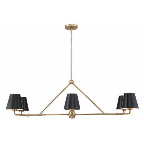 Xavier 6-Light Linear Chandelier in Gold by Crystorama Lighting