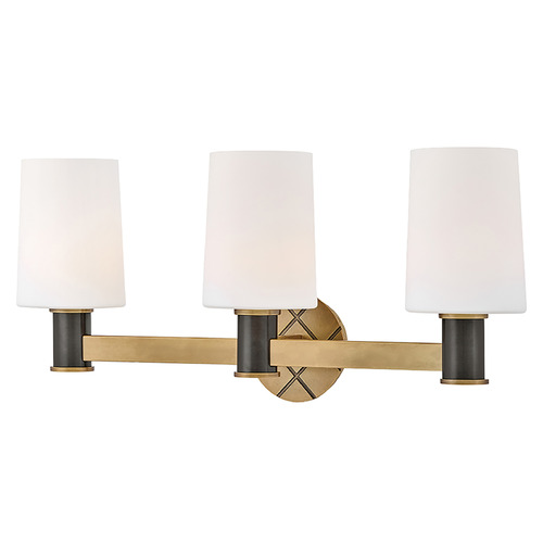 Hinkley Declan Heritage Brass & Black Oxide LED Bathroom Light by Hinkley Lighting 51373HB-BX