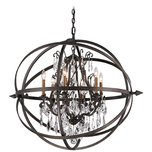 Troy Lighting Byron Vintage Bronze Crystal Chandelier